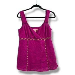 Bandolino Purple Embellished Sleeveless Top, Cotton Blend, Women's Size 12‎